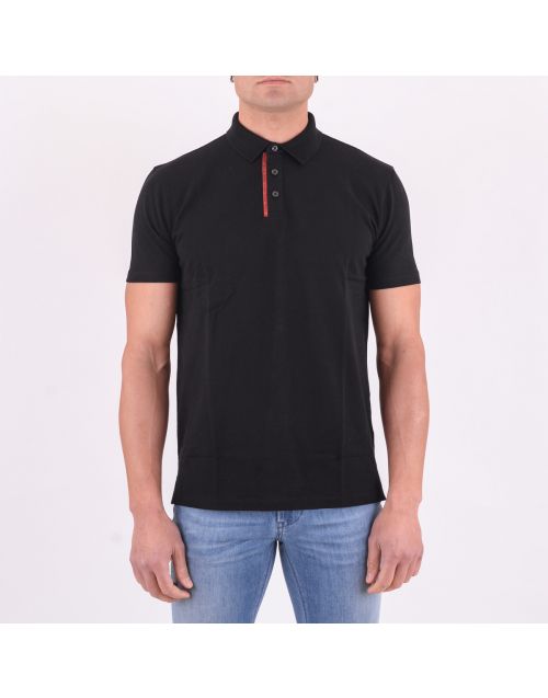 Hugo polo shirt in pure black cotton