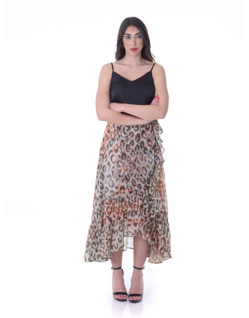 Guess skirt Verity with animal print and ruffles