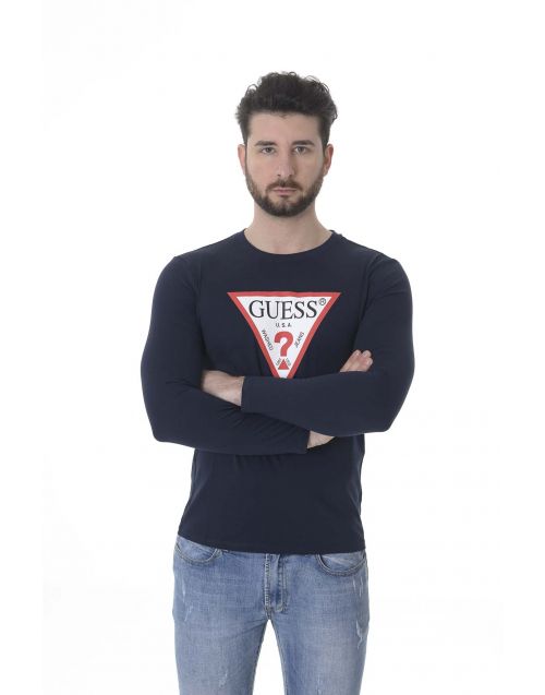 Guess long-sleeved super skinny shirt with logo