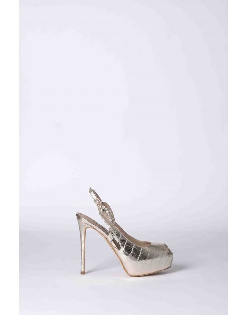 Guess Ginnia Court Shoes metallized open toe with plateau