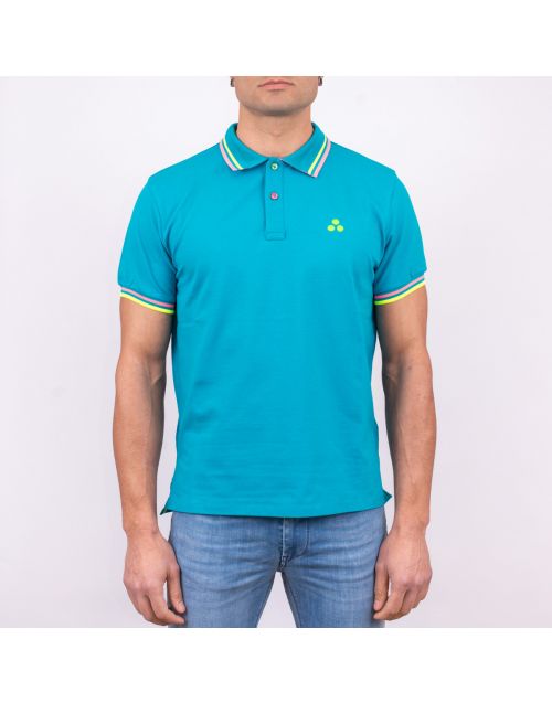 Peuterey turquoise polo shirt with contrasting details