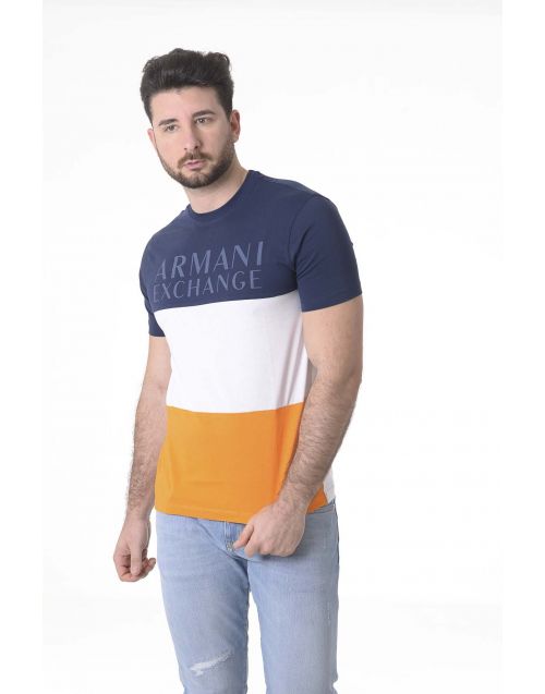 T-Shirt Armani Exchange color block con logo