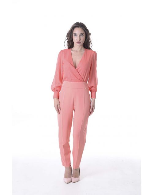 Fracomina two-tone jumpsuit with long sleeves