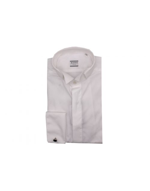 Camicia Xacus in cotone con collo diplomatico Bianco