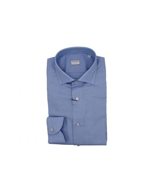 Xacus Hemd aus hellblauer Baumwolle mit Bundfalten