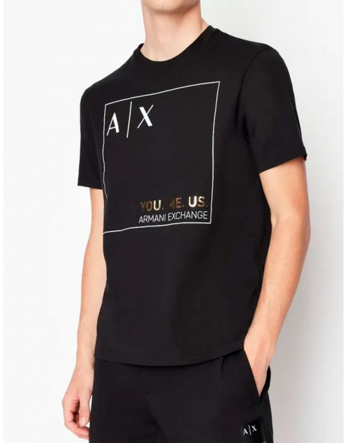 T-Shirt Armani Exchange You.Me.Us in cotone organico 6LZTAY ZJFCZ Black