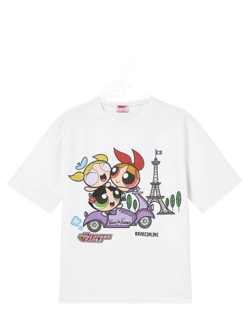 T-Shirt Braccialini Superchicche Torre Eiffel PPGTOP03 BIANCO