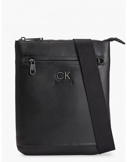 Borsello Calvin Klein piatto in materiale riciclato K50K508684 Ck-Black fronte