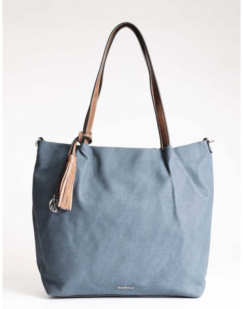 Shopping bag Emily & Noah Elke verticale con pochette 62792 Blue/Taupe