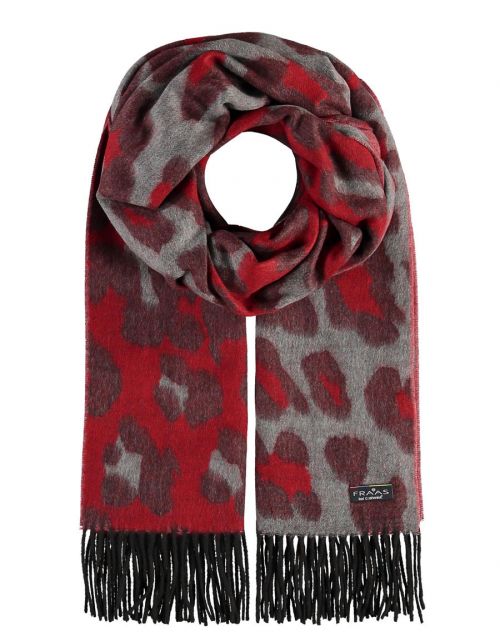 Sciarpa Fraas in Cashmink® stampa animalier 625281 red