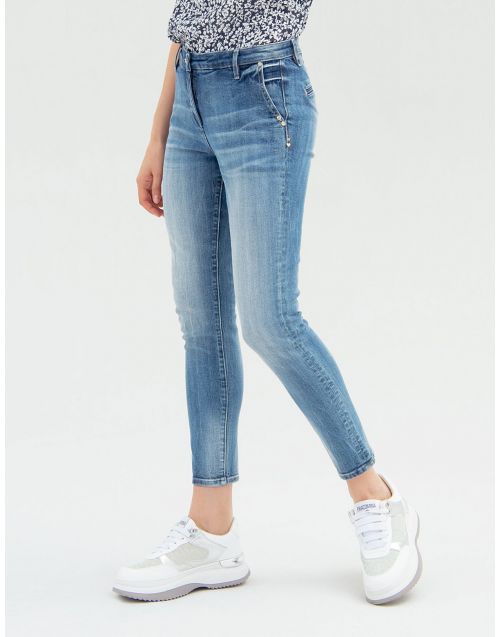Jeans chinos slim Fracominca con lavaggio medio FR22SV4002D42002