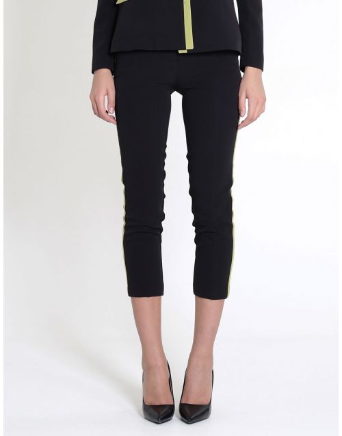 Pantaloni Fracomina chino slim con banda a contrasto FS22WV2008W42901 Black-Wasabi