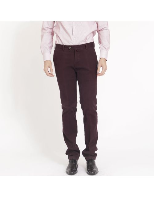 Pantaloni Gregory con zip e bottone in cotone