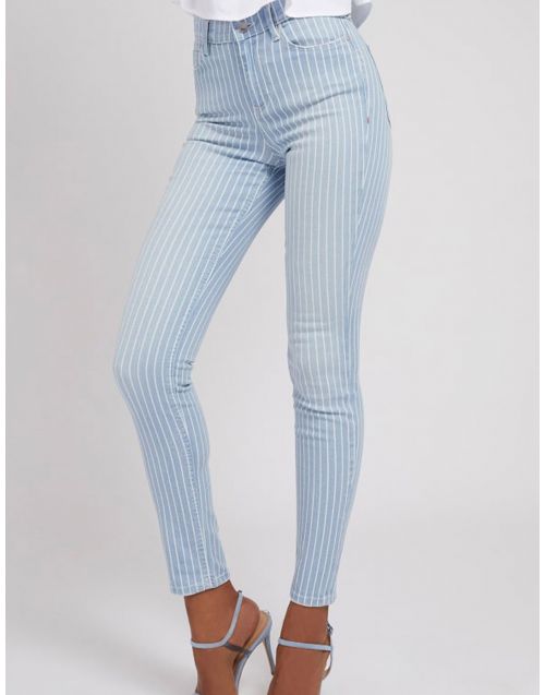 Jeans Guess skinny con motivo a righe W2GA46D4DN5 American-Star-Blue fronte