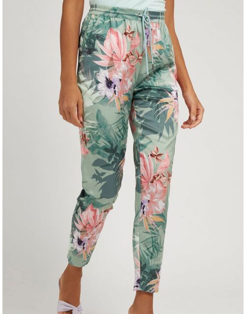 Pantaloni Guess con stampa floreale W2GB27WD8G2 Hawaiian-Floral-Print fronte