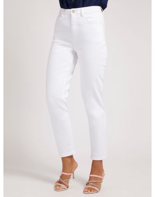 Jeans Guess Mom relaxed con dettaglio catena W2RA21 D2G6P Optical-White