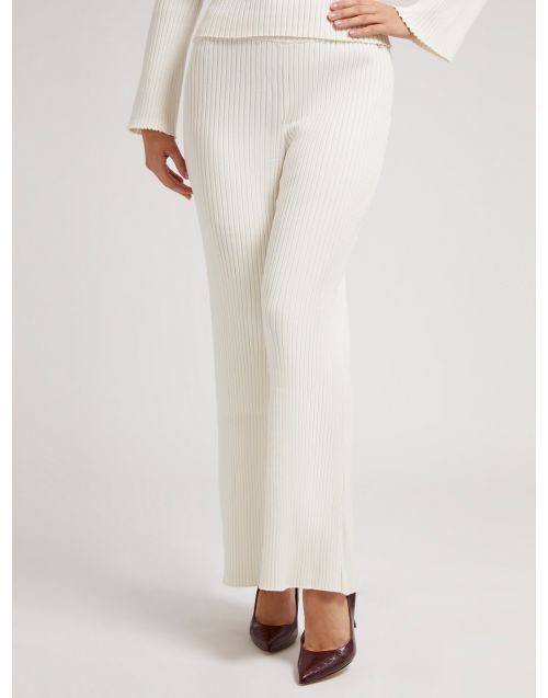 Pantaloni Guess Colette flare a costine W2RR11 Z2YN0 Cream-White