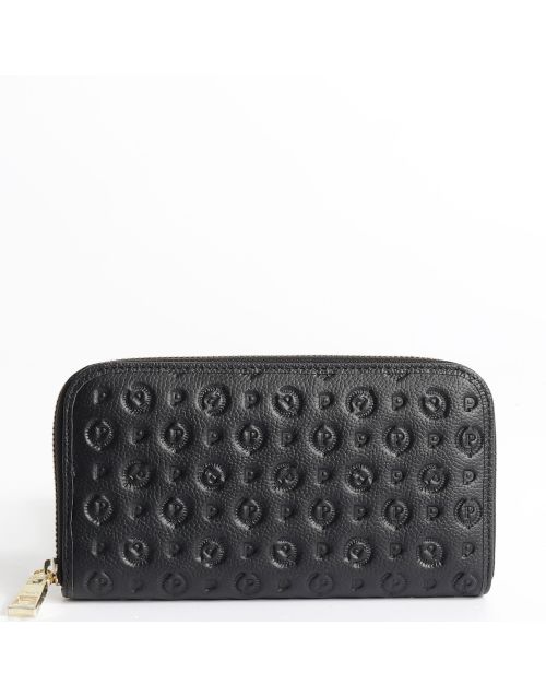 Pollini Heritage Embossed leather zip around wallet