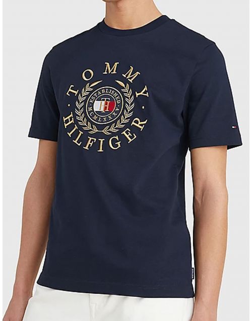 T-shirt Tommy Hilfiger con ricamo MW0MW24555 Desert-Sky fronte