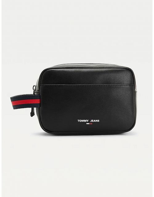 Pochette Tommy Jeans Essential in pelle AM0AM08224 Black fronte