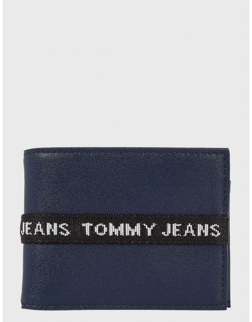Portafoglio Tommy Jeans Essential con banda logo AM0AM11025 Twilight-Navy
