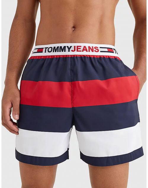 Costume shorts Tommy Jeans Beachwear a righe UM0UM02522 Tommy-Jeans-Rugby-Stripe fronte