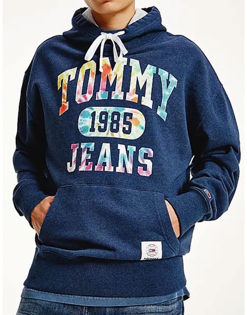 Felpa Tommy Jeans relaxed fit con logo DM0DM12350 Twilight-Navy fronte