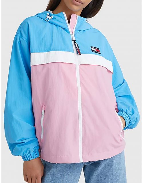 Giacca a vento Tommy Jeans con motivo color block DW0DW13016 Fresh-Pink-Multi fronte