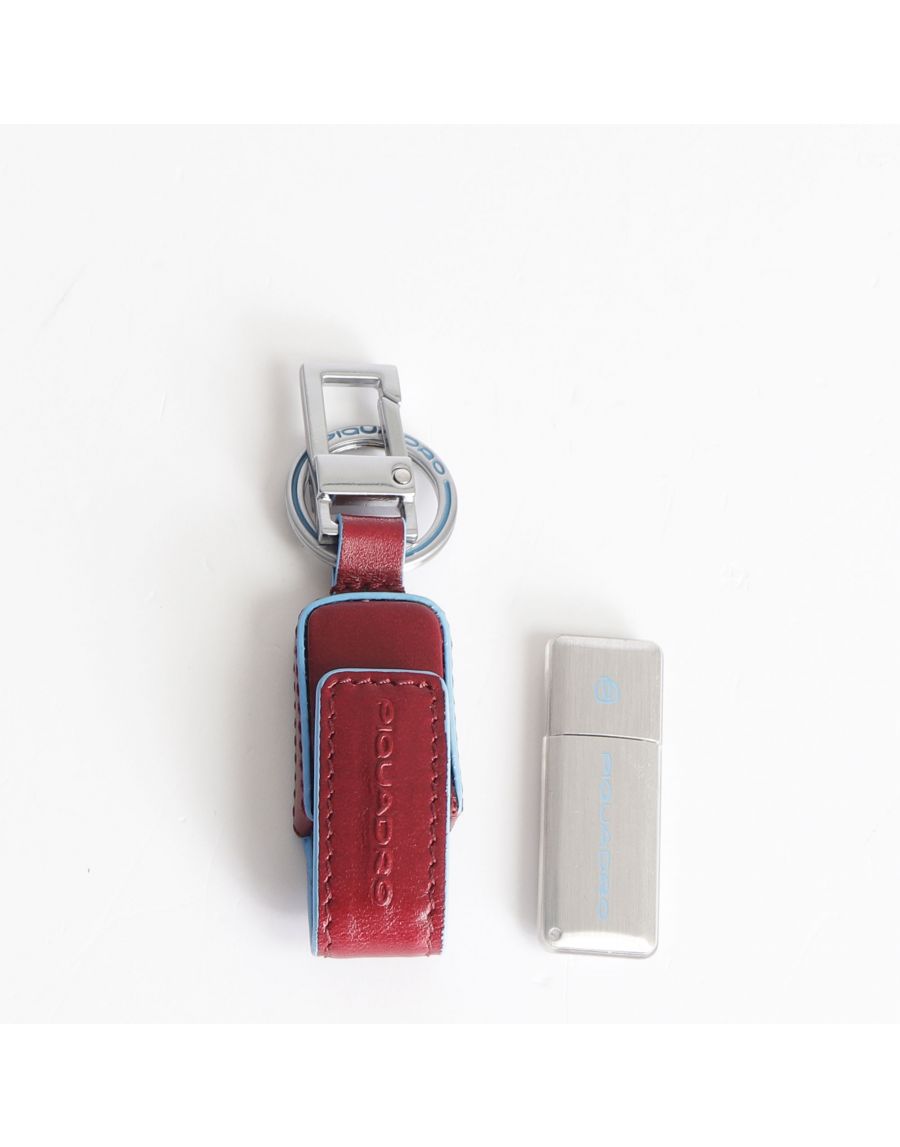 Piquadro Blue Square Portachiavi con chiavetta usb 16 GB pelle rosso AC4246B2 R 