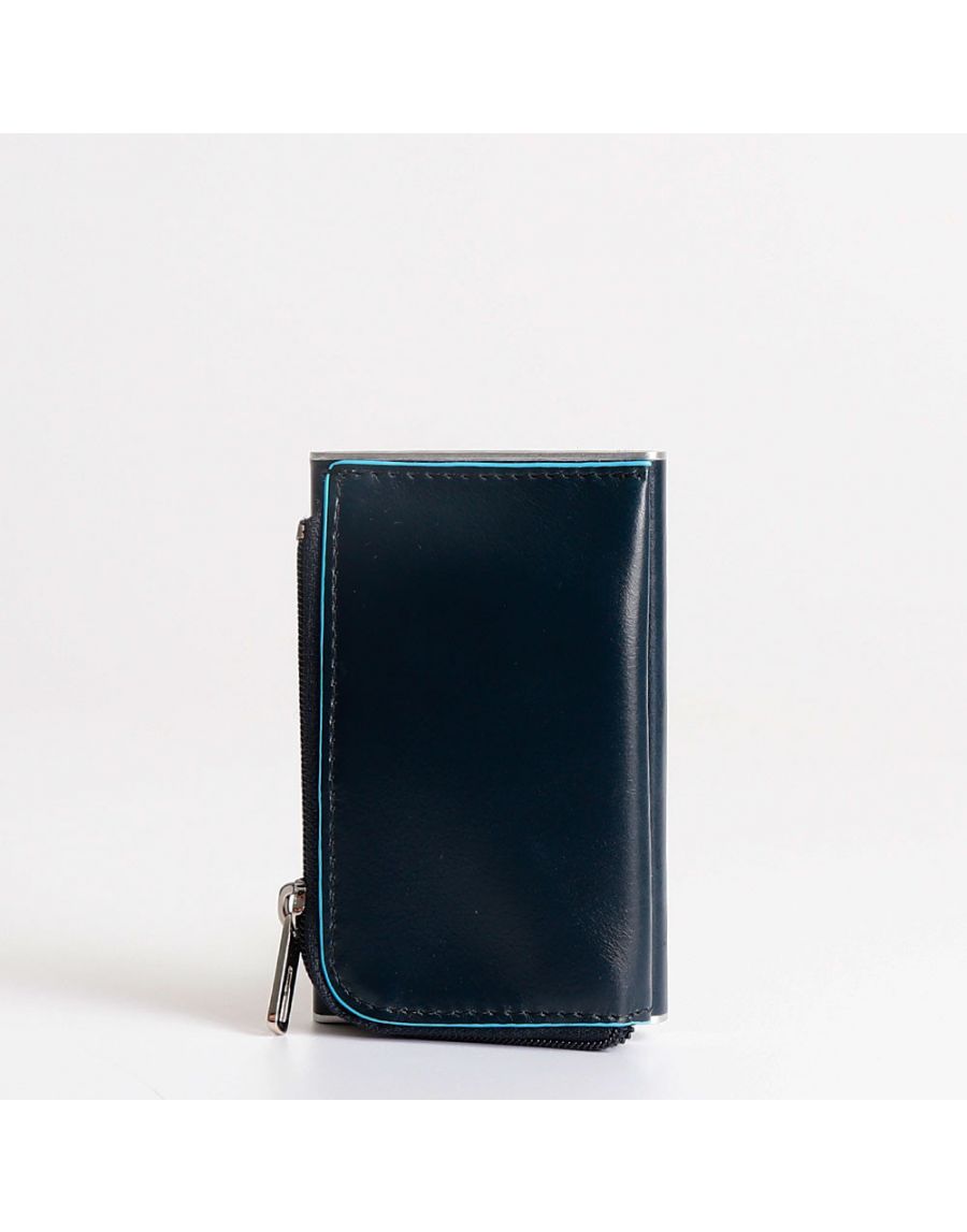 Piquadro - Portafoglio uomo tascabile con porta monete Blue Square